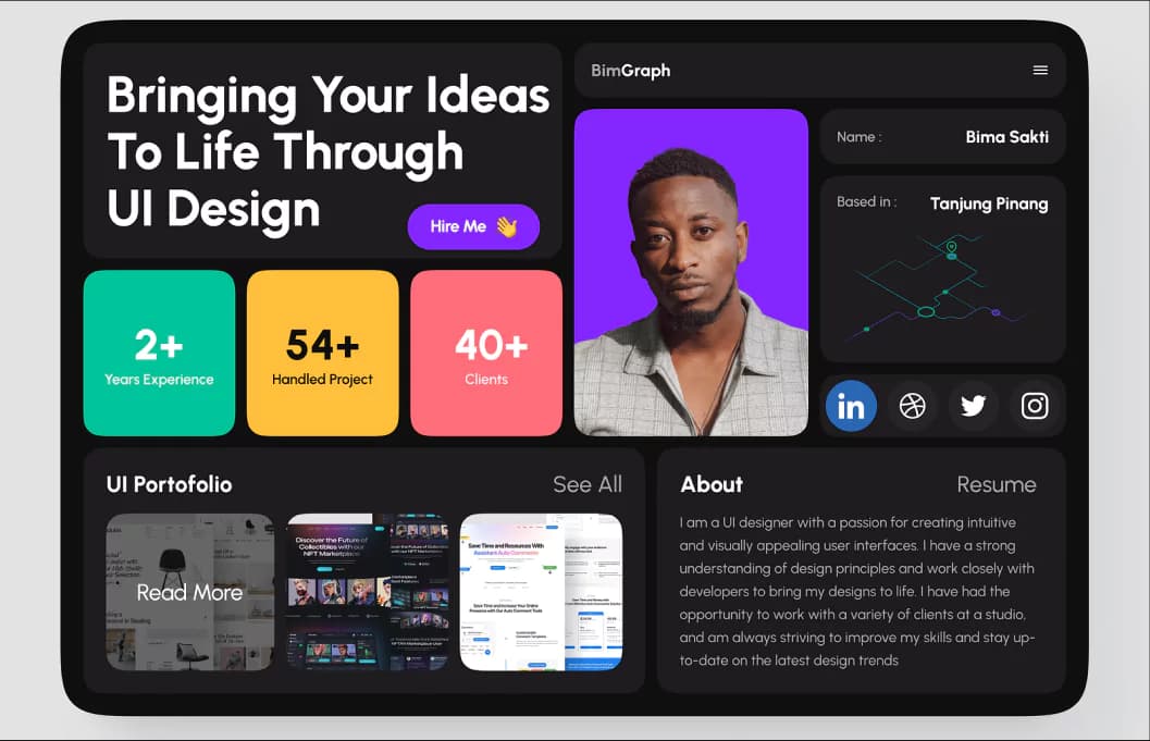 Personal & CV website template preview